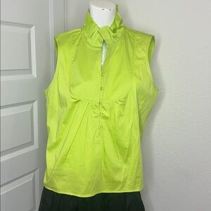 S’EDGE Heidi Sleeveless Button Down Tank Lime Green size Large